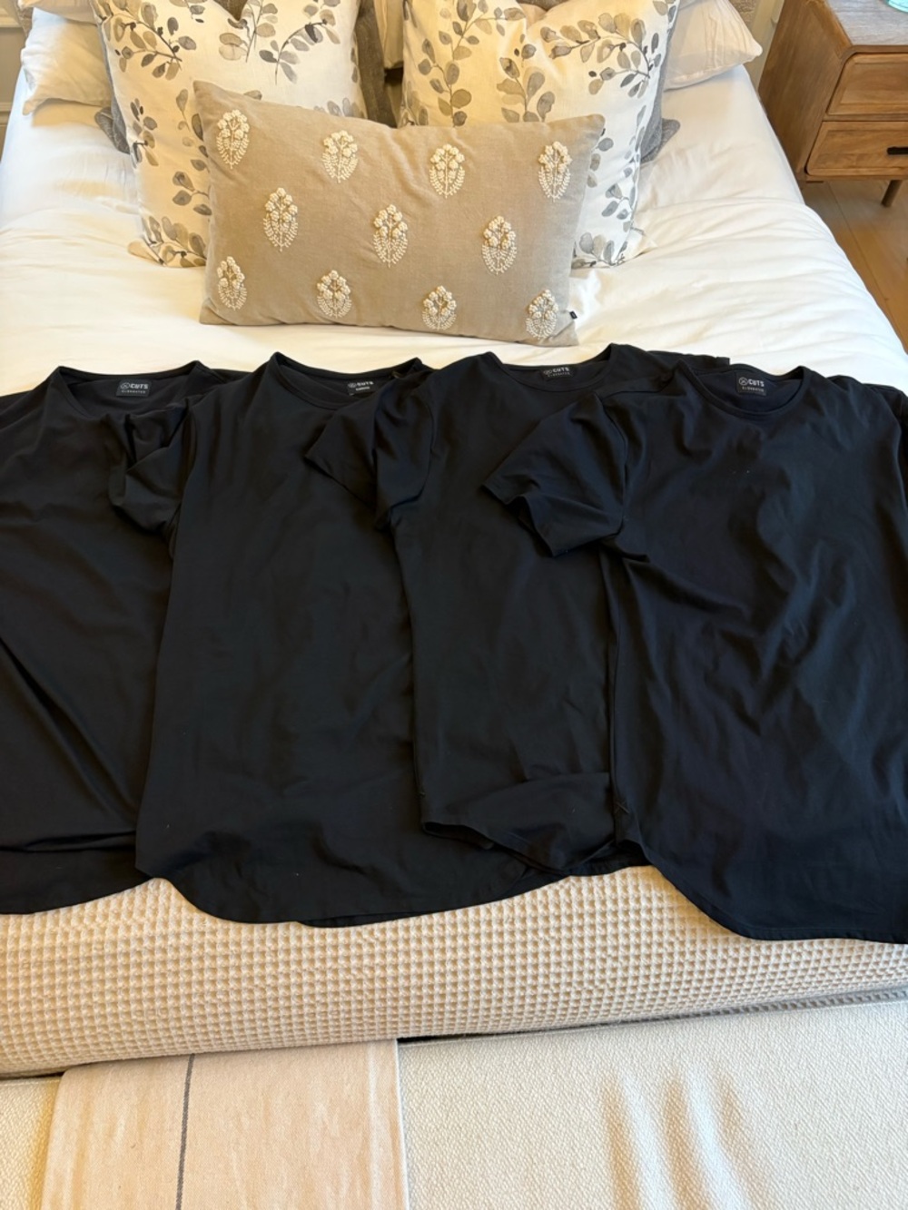 Cuts Clothing Black Short Sleeve Crew Neck T-Shirts - Pack of 4